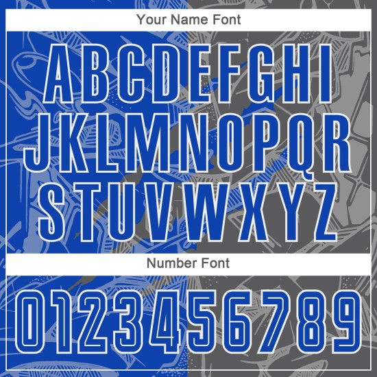 Benutzerdefinierte Graffiti Muster Thunder Blue-Steel Grau Scratch Sublimation Fußball Uniform Jersey Benutzerdefinierte Graffiti Muster Thunder Blue-Steel Grau Scratch Sublimation Fußball Uniform Jersey
