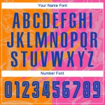 Benutzerdefinierte Graffiti Muster Royal Bay Orange-Pink Scratch Sublimation Fußball Uniform Jersey
