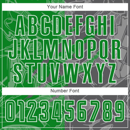 Benutzerdefinierte Graffiti Muster Gras Grün-Stahl Grau Scratch Sublimation Fußball Uniform Jersey