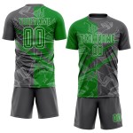 Benutzerdefinierte Graffiti Muster Gras Grün-Stahl Grau Scratch Sublimation Fußball Uniform Jersey