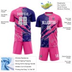 Benutzerdefinierte Graffiti Muster Dunkel Lila-Rosa Scratch Sublimation Fußball Uniform Jersey Benutzerdefinierte Graffiti Muster Dunkel Lila-Rosa Scratch Sublimation Fußball Uniform Jersey