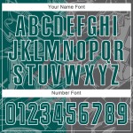 Benutzerdefinierte Graffiti Muster Mitternacht Grün-Stahl Grau Scratch Sublimation Fußball Uniform Jersey Benutzerdefinierte Graffiti Muster Mitternacht Grün-Stahl Grau Scratch Sublimation Fußball Uniform Jersey