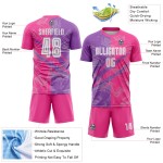 Benutzerdefinierte Graffiti Muster Medium Lila-Pink Scratch Sublimation Fußball Uniform Trikot Benutzerdefinierte Graffiti Muster Medium Lila-Pink Scratch Sublimation Fußball Uniform Trikot