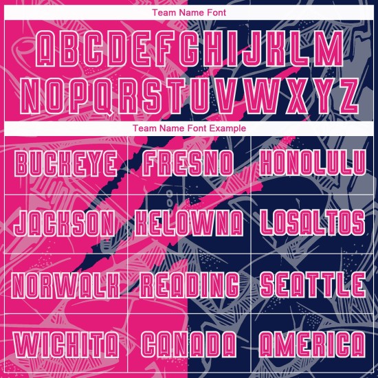 Benutzerdefinierte Graffiti Muster Hot Pink-Navy Scratch Sublimation Fußball Uniform Jersey Benutzerdefinierte Graffiti Muster Hot Pink-Navy Scratch Sublimation Fußball Uniform Jersey