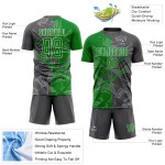 Benutzerdefinierte Graffiti Muster Gras Grün-Stahl Grau Scratch Sublimation Fußball Uniform Jersey