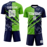 Benutzerdefinierte Graffiti Muster Aurora Grün-Navy Scratch Sublimation Fußball Uniform Jersey Benutzerdefinierte Graffiti Muster Aurora Grün-Navy Scratch Sublimation Fußball Uniform Jersey