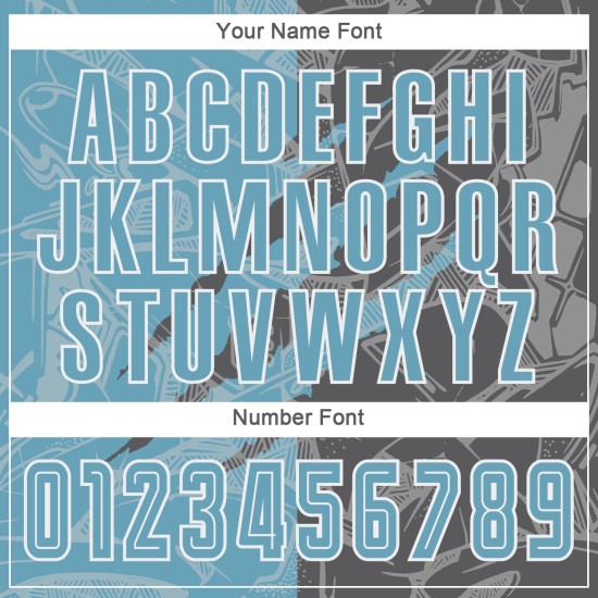 Benutzerdefinierte Graffiti Muster Schatten Blau-Stahl Grau Scratch Sublimation Fußball Uniform Jersey Benutzerdefinierte Graffiti Muster Schatten Blau-Stahl Grau Scratch Sublimation Fußball Uniform Jersey