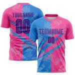 Benutzerdefinierte Graffiti Muster Lila Pulver Blau-Rosa Scratch Sublimation Fußball Uniform Jersey